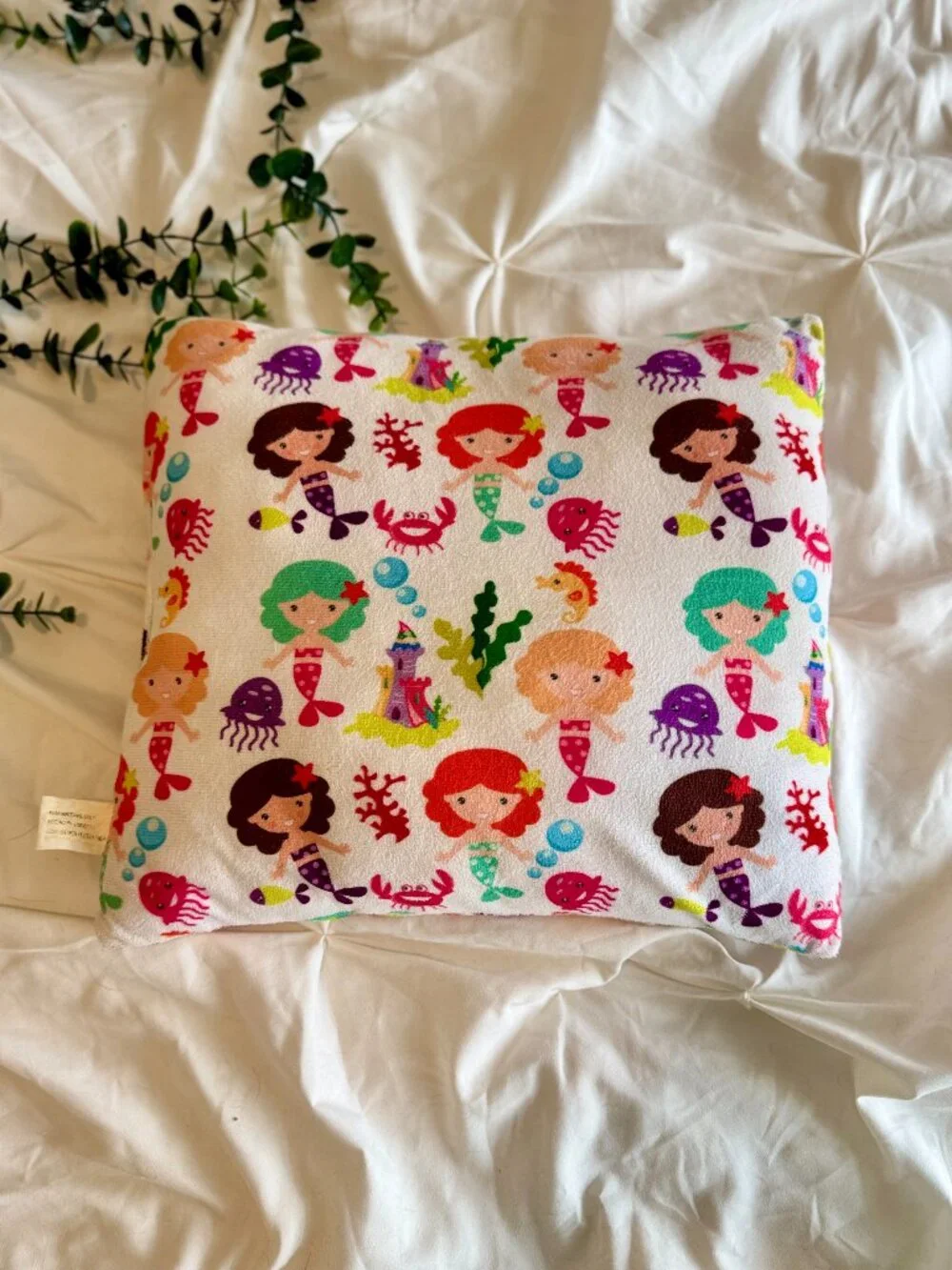 Royal Deluxe Accessories Kids Plush Mermaid Square Throw Pillow